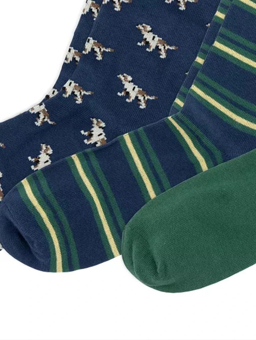 Polo Ralph Lauren Boys 9-11 Green 3 Multi-Pack Socks NWT